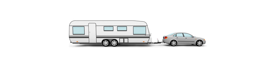 Illustration från Transportstyrelsen: bil och stor husvagn