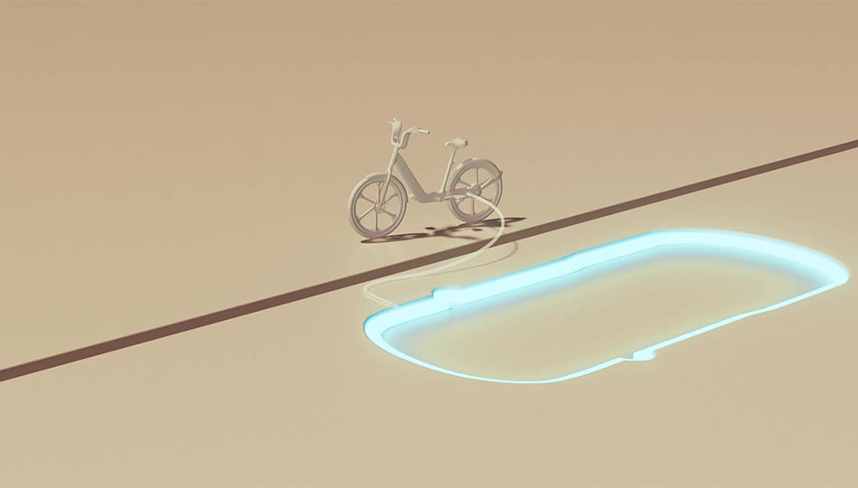 illustration som visar att man kan ladda sin elcykel med bilen
