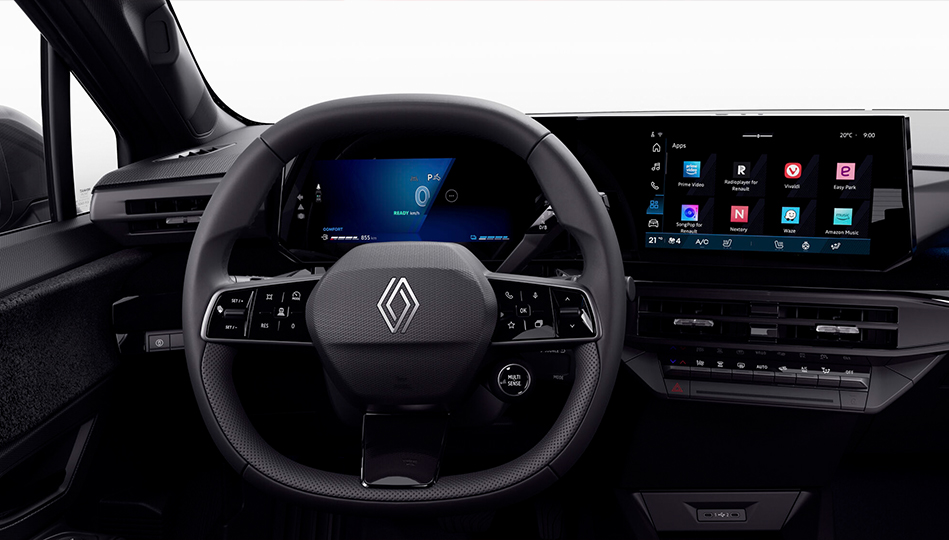 Ratten och instrumentpanel  i en Renault Clio