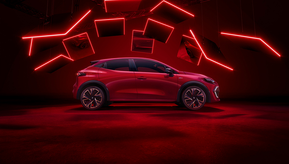 En Renault Clio sedd från sidan